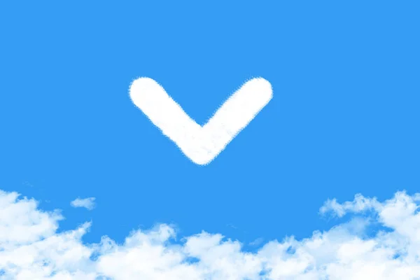 Seta em forma de nuvem no céu azul — Fotografia de Stock