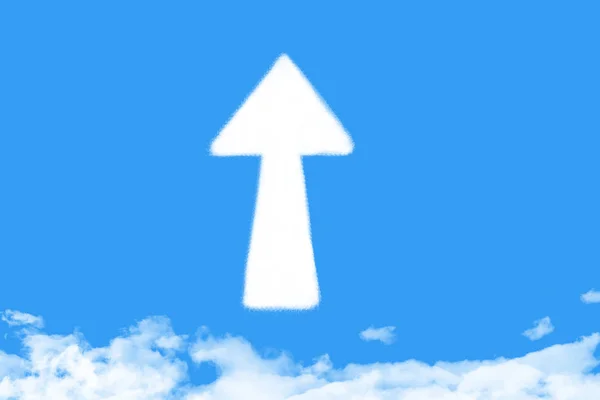Nuvola Forma Freccia Sul Cielo Blu — Foto Stock