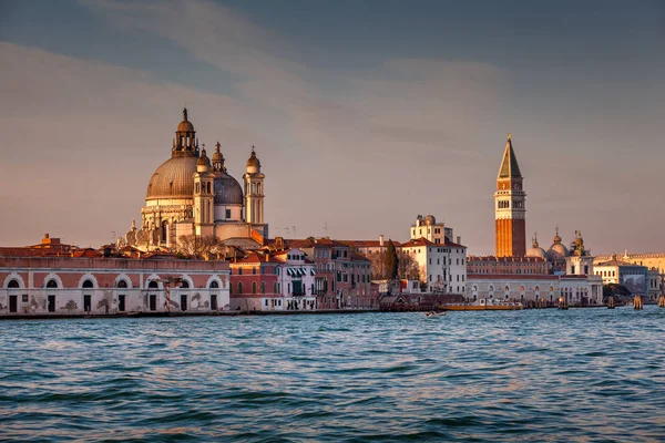 Santa Maria della Salute Church and Saint Mark's Campanile, Venice — Stock Photo, Image