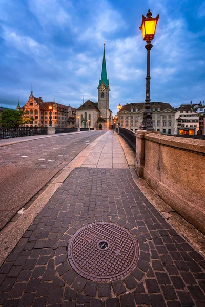 Fraumunster Church in the Morning, Zurich, Switzerland — Stock Photo, Image