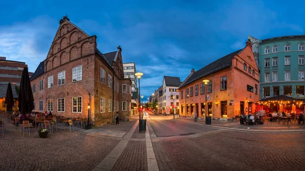 Panorama of Christiania Torv in the Evening, Oslo, Norway — Stock Photo, Image