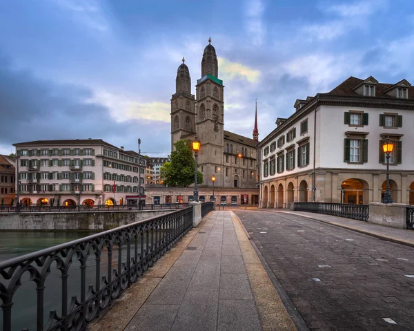 Grossmunster Church in the Morning, Zurich, Switzerland — Stock Photo, Image