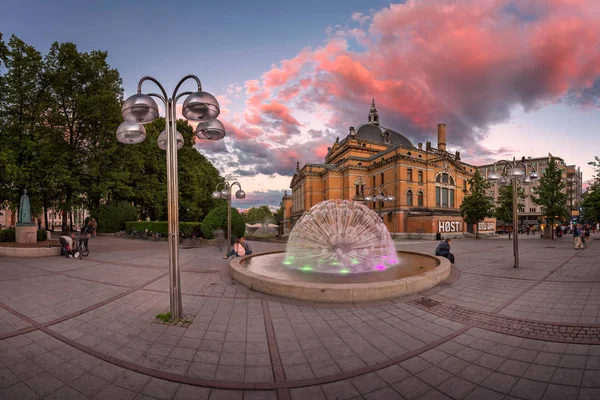 The National Theater in the Evening, Oslo, Norway — Stock Photo, Image