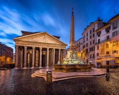 Piazza della rotonda ve pantheon sabah, Roma, İtalya