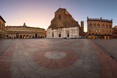 Piazza Maggiore and San Petronio Basilica in the Morning, Bologn clipart
