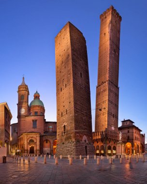 Two Towers and Chiesa di San Bartolomeo in the Morning, Bologna clipart