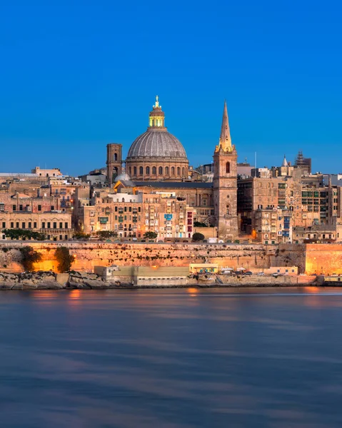 Valletta om aftenen, Malta - Stock-foto