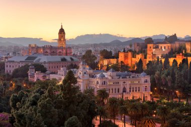 İyi akşamlar, Malaga, Endülüs, İspanya Malaga havadan görünümü