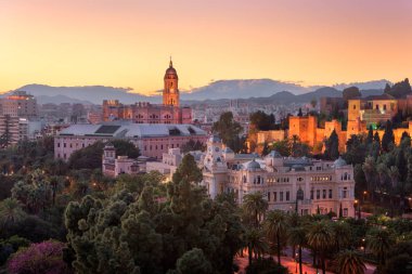İyi akşamlar, Malaga, Endülüs, İspanya Malaga havadan görünümü