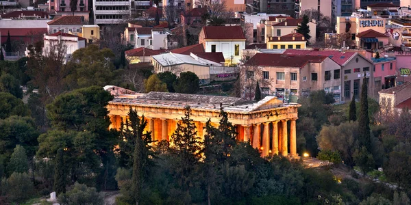 Héfaistův chrám v večer, Atény, Řecko — Stock fotografie