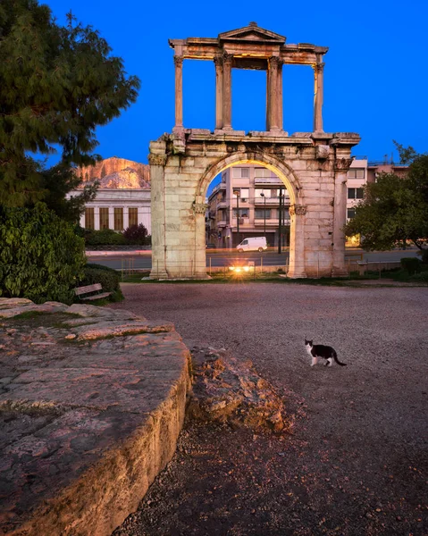 De boog van Hadrianus in de ochtend, Athene, Griekenland — Stockfoto