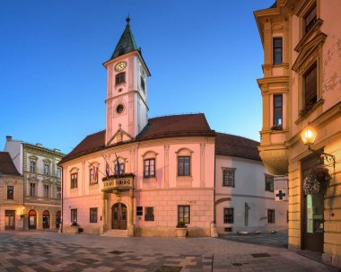 Varaždin Townhall sabah, Hırvatistan Panoraması