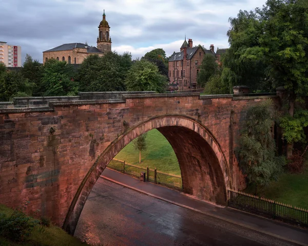 Glasgow Panorama ráno, Skotsko, Velká Británie — Stock fotografie