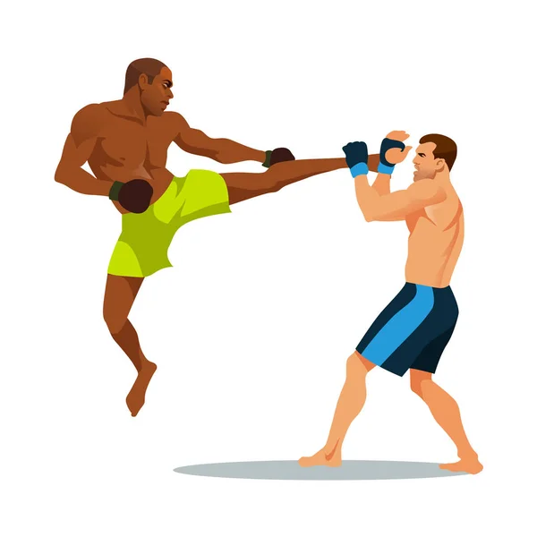 Dois homens de boxe. Ilustração vetorial — Vetor de Stock