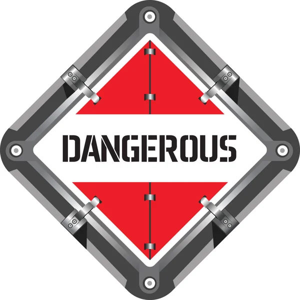 Het bord is gevaarlijk. Markering van het vervoer en de vervoerde goederen met borden voor het vervoer van gevaarlijke goederen. — Stockvector