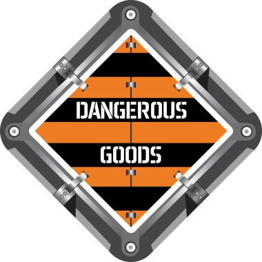 Dangerous cargo sign. Marking of transport and transported goods with signs for the transport of dangerous goods. clipart