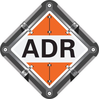Adr sign. Marking of transport and transported goods with signs for the transport of dangerous goods. clipart