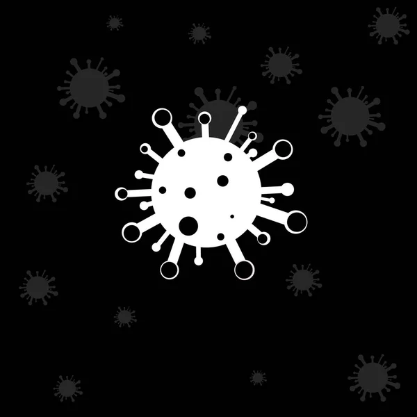 Virus. Abstract vector microbe on black background. — ストックベクタ
