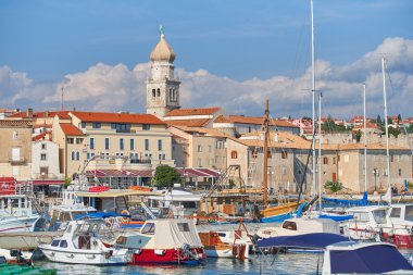 Eski şehir Krk, Akdeniz, Hırvatistan, Europe