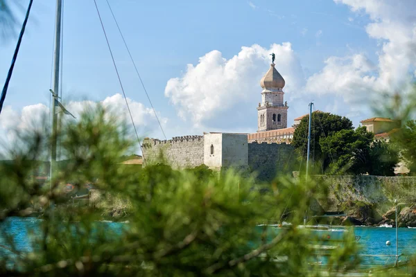 Stare miasto Krk, Morze Śródziemne, Chorwacja, Europa — Zdjęcie stockowe