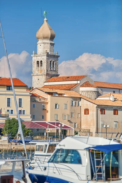Cidade velha Krk, Mediterrâneo, Croácia, Europa — Fotografia de Stock