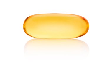 Beyaz arka plan üzerinde izole omega 3 kapsül