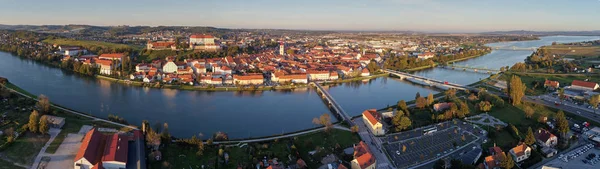 Panorama Uitzicht Vanuit Lucht Ptuj Het Noordoosten Van Slovenië — Stockfoto