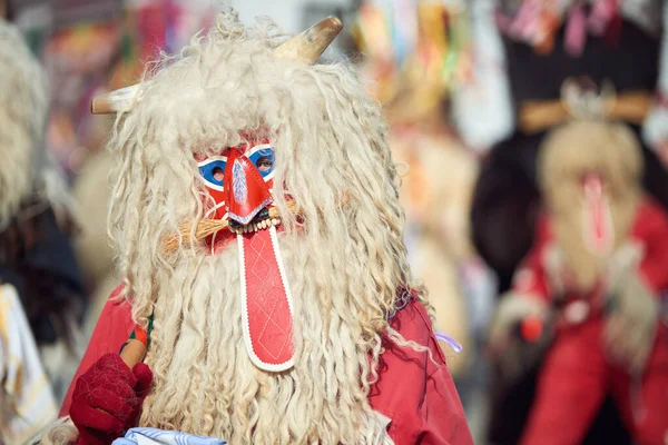 Buntes Gesicht Der Kurent Slowenische Traditionelle Maske Karneval — Stockfoto