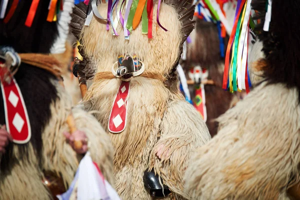 Färgglada Ansikte Kurent Slovenska Traditionella Mask Karneval Tid Stockbild