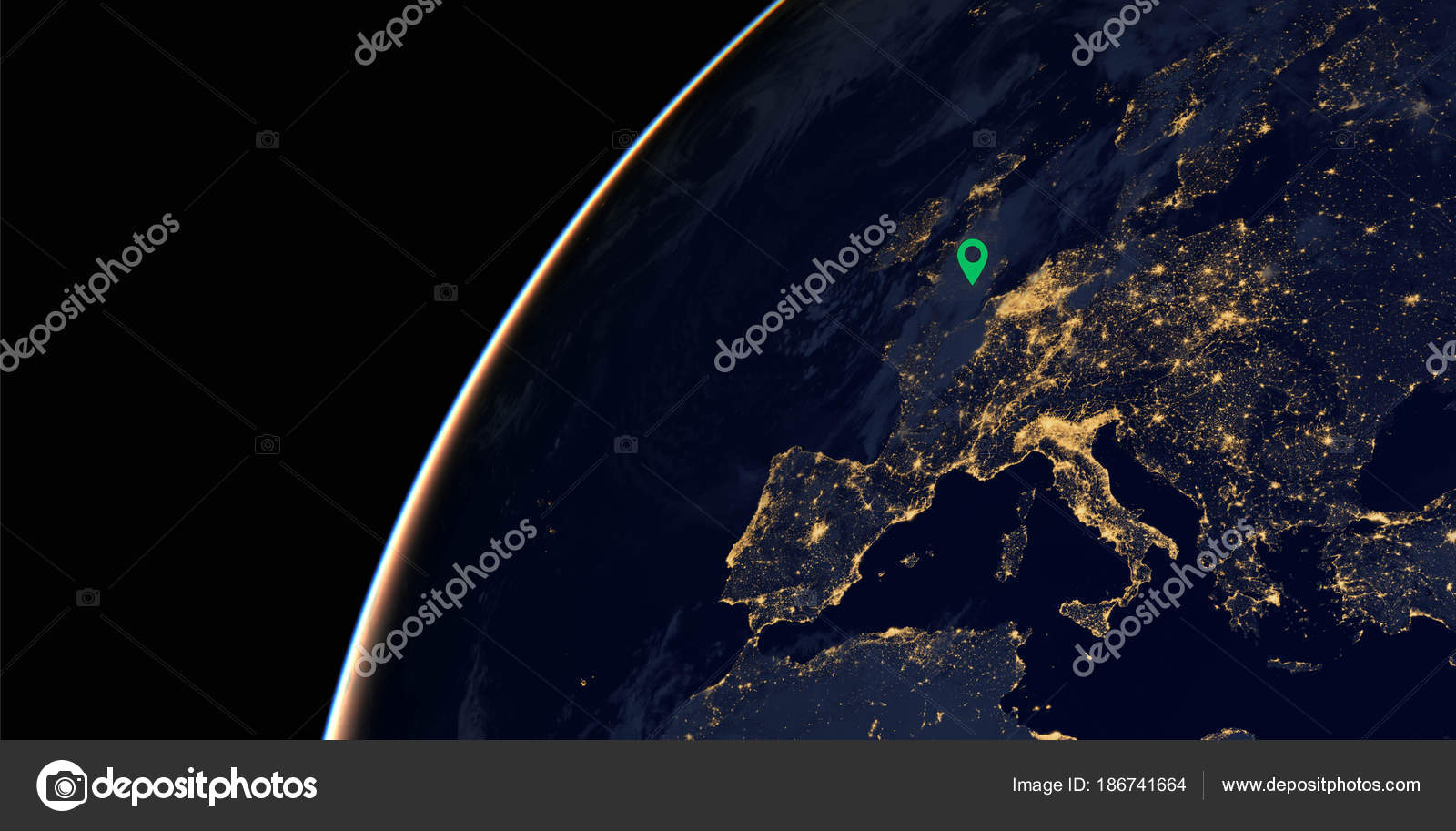 Lumières De La Ville De Leurope Sur La Carte Du Monde L