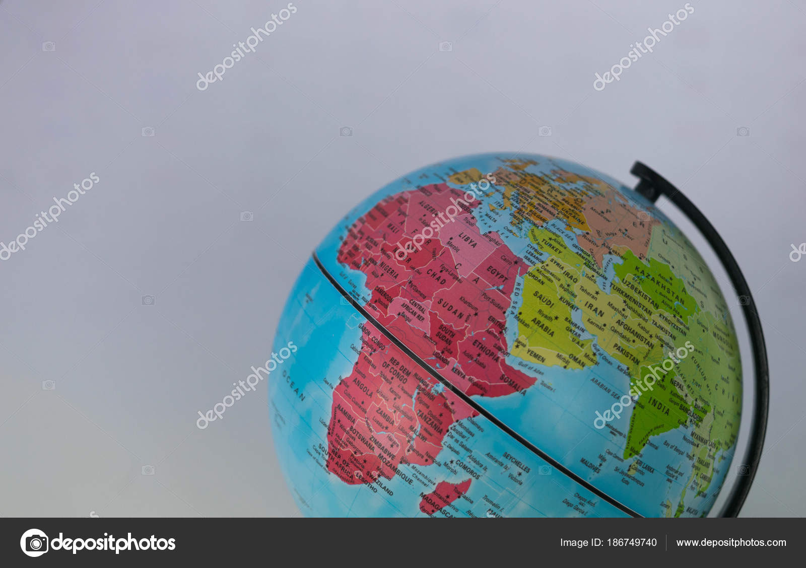 Africa, Middle East and India map on a globe witha white background. Stock  Photo by ©wael_alreweie 186749740