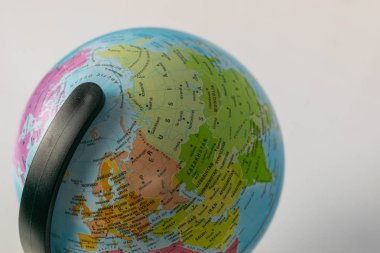 Dünya harita Asya, Rusya, Kanada, Kuzey Kutbu odaklı