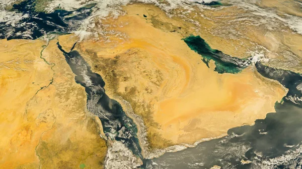 サウジアラビア衛星地図,改装されたNASAの画像 — ストック写真