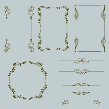 Vintage çerçeveleri sınırlarını ve kaydırma öğelerini