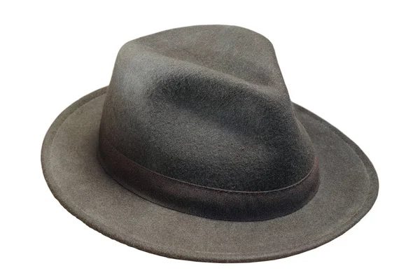 Chapéu de lã preto sobre branco — Fotografia de Stock
