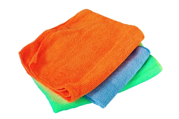 Isolierter Stapel von drei Handtüchern — Stockfoto