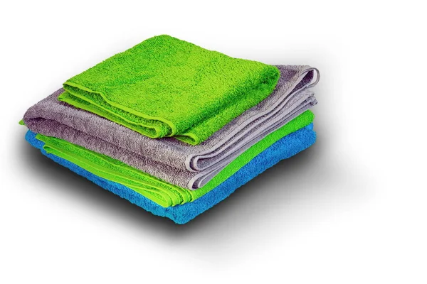 Pile of colorful towel on white — Stock Photo, Image