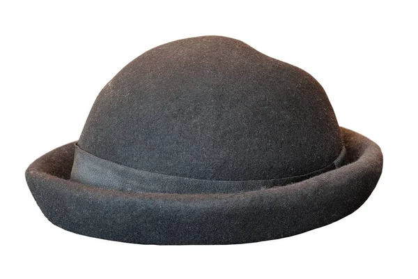 Chapéu velho preto isolado no branco — Fotografia de Stock
