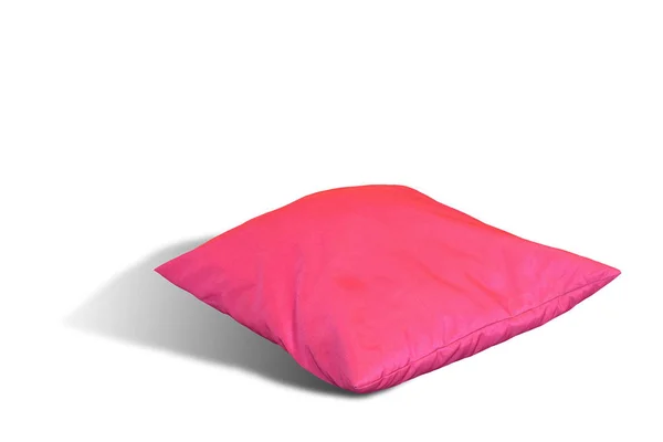 Розовая подушка на белом фоне — стоковое фото