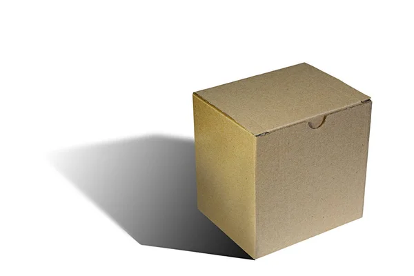 Simple carton box over white — Stock Photo, Image