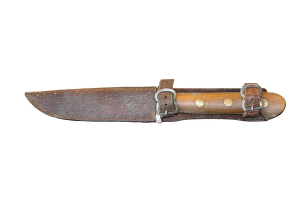 Cuchillo vintage en vaina de cuero —  Fotos de Stock