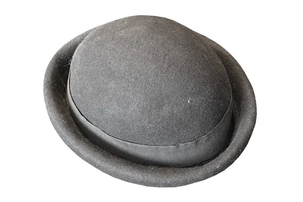 白い背景に黒いソフト帽の帽子 — ストック写真