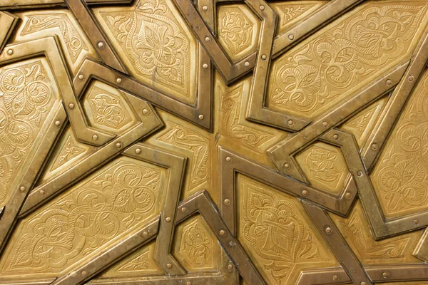 Detail van een gouden deur in Fez Koninklijk Paleis, Marokko Stockfoto