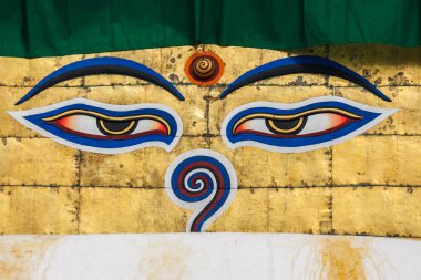 Swayambunath Tapınağı, Kath stupa üstünde Buda gözünde