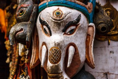 Ganesh maskesi Swayambunath Tapınağı, Katmandu, Nepal