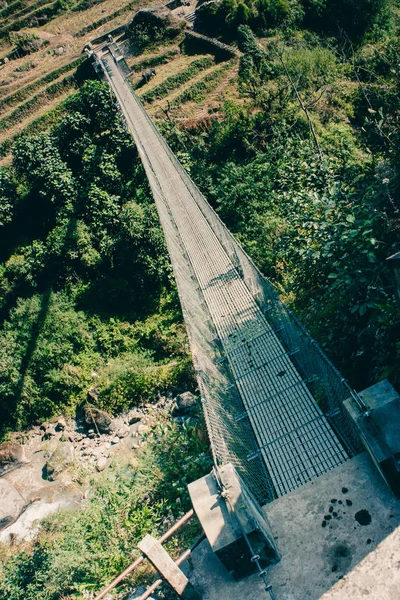 Bangladeş köprüde Annapurna temel kamp Trek, Nepal