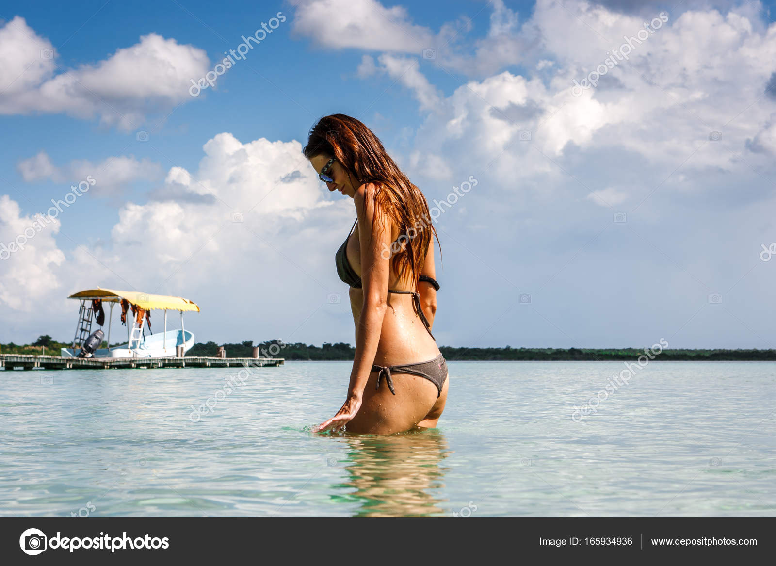 water and bathing suit