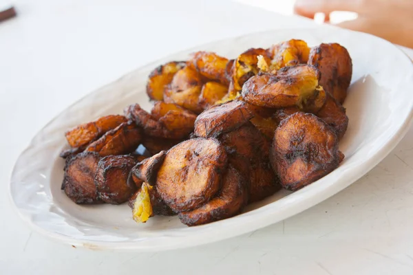 Derin kızarmış muz (plantano frito), Celestun, Yucatan, Meksika