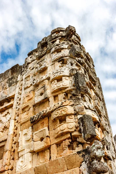 Details Van Een Gebouw Archeologische Site Van Uxmal Yucatan Mexico — Stockfoto