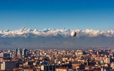 Turin, artalanları, Turin, İtalya Alpleri'nde ile Panoraması